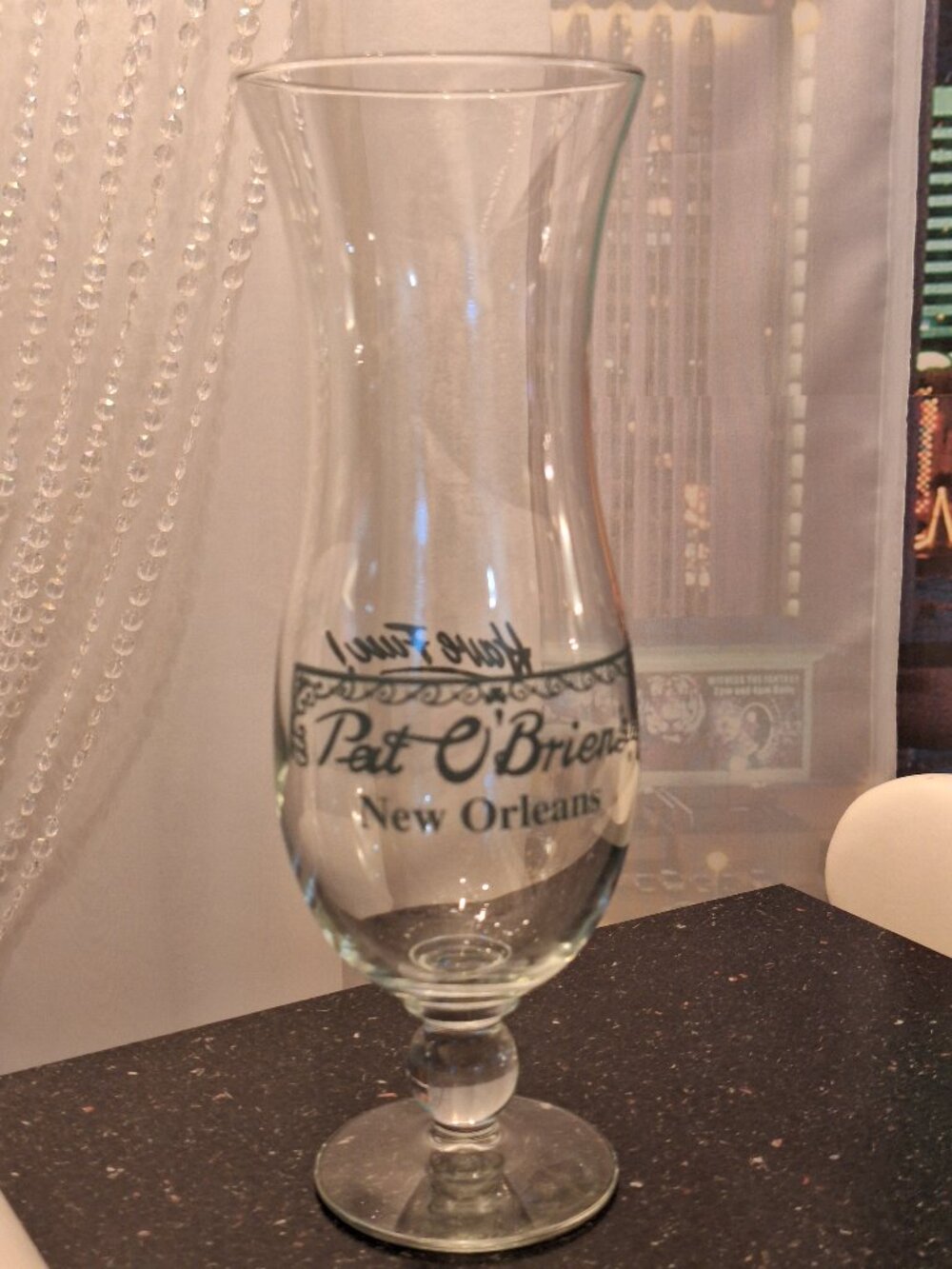 Pat O'Brien’s New Orleans Hurricane Glass "Have Fun" 10in Tall 24 oz Vintage